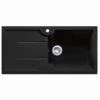 Thomas Denby Harmony XL 1 Bowl Reversible Ceramic Kitchen Sink & Drainer - Black Satin - HAR1010BL -Home Kitchen h a har1010bl