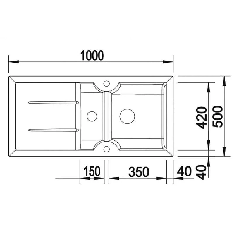 Thomas Denby Harmony MB 1.5 Bowl Reversible Ceramic Kitchen Sink & Drainer - Black Satin - HAR1020BL 4 Thomas Denby Harmony MB 1.5 Bowl Reversible Ceramic Kitchen Sink & Drainer - Black Satin - HAR1020BL - Image 2