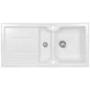 Thomas Denby Harmony MB 1.5 Bowl Reversible Ceramic Kitchen Sink & Drainer - White - HAR1020WH -Home Kitchen h a har1020wh