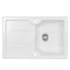 Thomas Denby Harmony Compact 1 Bowl Reversible Ceramic Kitchen Sink & Drainer - White - HAR7810WH