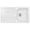 Thomas Denby Harmony XW 1 Bowl Reversible Ceramic Kitchen Sink & Drainer - White - HAR9110WH -Home Kitchen h a har9110wh