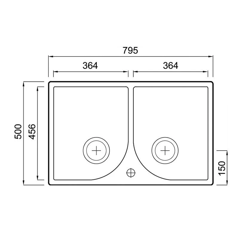 Thomas Denby Heritage 800 Ceramic Double Bowl Kitchen Sink - White - HER800 4 Thomas Denby Heritage 800 Ceramic Double Bowl Kitchen Sink - White - HER800 - Image 2