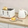 HOMCOM 1600W 1.7 Litre Rapid Boil Kettle & Toaster Set - Cream - 800-162V70CW -Home Kitchen h o homcom 800 162v70cw