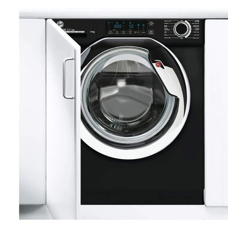 Hoover H300 HBWOS 69TAMCBE-80 B/I 1600rpm 9kg Washing Machine - Black W/Chrome Door 3 Hoover H300 HBWOS 69TAMCBE-80 B/I 1600rpm 9kg Washing Machine - Black W/Chrome Door