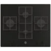 Hoover H500 HVG6DC5B 60cm Gas Hob - Black Glass -Home Kitchen h o hoover hvg6dc5b front