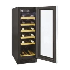 Hoover H500 HWCB 30 UK/N 30cm Wine Cooler - Black Glass & Stainless Steel