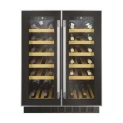 Hoover H500 HWCB 60D UK/N 60cm 2-Door Wine Cooler - Black Glass & Stainless Steel