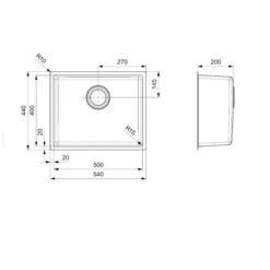 Reginox Houston 1 Bowl Integrated Sink - HOUSTON 50X40 -Home Kitchen h o houston50x40 dimensions