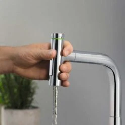 Hansgrohe Metris Select M71 2-Hole Single Lever Kitchen Tap Mixer 200 With Pull-Out Spray & Sbox 2 Spray Modes - Chrome - 73818000 17 Hansgrohe Metris Select M71 2-Hole Single Lever Kitchen Tap Mixer 200 With Pull-Out Spray & Sbox 2 Spray Modes - Chrome - 73818000 -Home Kitchen hansgrohe 73818000 lifestyle1 1
