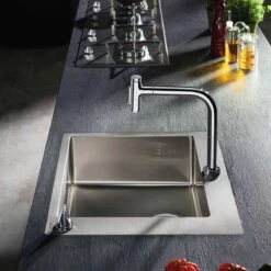 Hansgrohe Metris Select M71 2-Hole Single Lever Kitchen Tap Mixer 200 With Pull-Out Spray & Sbox 2 Spray Modes - Chrome - 73818000 14 Hansgrohe Metris Select M71 2-Hole Single Lever Kitchen Tap Mixer 200 With Pull-Out Spray & Sbox 2 Spray Modes - Chrome - 73818000 -Home Kitchen hansgrohe 73818000 lifestyle4 1