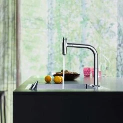 Hansgrohe Metris Select M71 2-Hole Single Lever Kitchen Tap Mixer 200 With Pull-Out Spray & Sbox 2 Spray Modes - Chrome - 73818000 13 Hansgrohe Metris Select M71 2-Hole Single Lever Kitchen Tap Mixer 200 With Pull-Out Spray & Sbox 2 Spray Modes - Chrome - 73818000 -Home Kitchen hansgrohe 73818000 lifestyle5 1