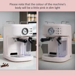 HOMCOM Auto Coffee Machine For Espressos Lattes And Cappuccinos - White - 800-078 -Home Kitchen homcom 800078 1