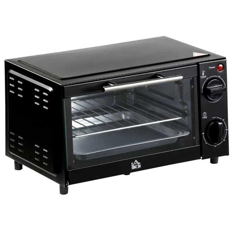 HOMCOM 750W 9 Litre Mini Countertop Oven & Grill - Black - 800-088 6 HOMCOM 750W 9 Litre Mini Countertop Oven & Grill - Black - 800-088 - Image 4