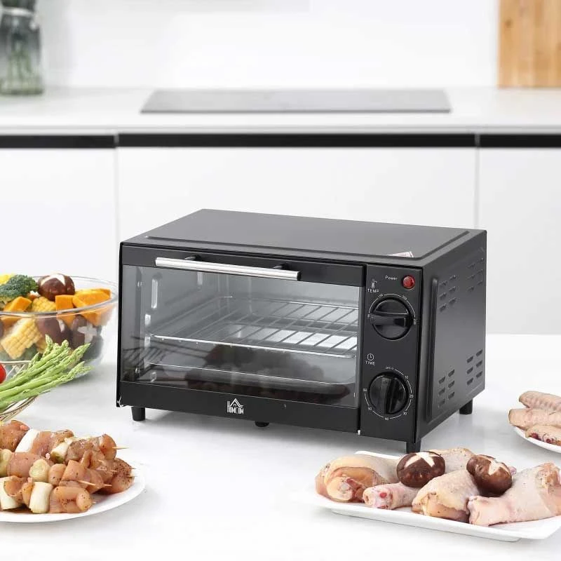 HOMCOM 750W 9 Litre Mini Countertop Oven & Grill - Black - 800-088 3 HOMCOM 750W 9 Litre Mini Countertop Oven & Grill - Black - 800-088