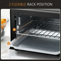 HOMCOM 750W 9 Litre Mini Countertop Oven & Grill - Black - 800-088 19 HOMCOM 750W 9 Litre Mini Countertop Oven & Grill - Black - 800-088 -Home Kitchen homcom 800088 rack