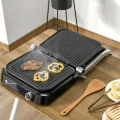 HOMCOM 2100W Health Grill & Pannini Maker - Black - 800-110V70 -Home Kitchen homcom 800110v70 lifestyle