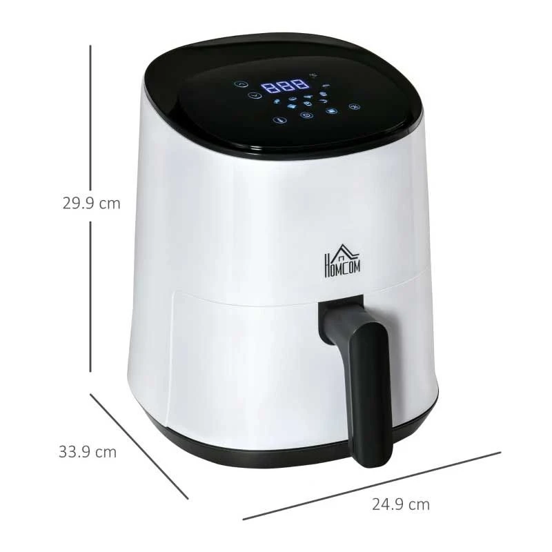 HOMCOM 1300W 2.5 Litre Air Fryer With Digital Display - White - 800-114V70 4 HOMCOM 1300W 2.5 Litre Air Fryer With Digital Display - White - 800-114V70 - Image 2