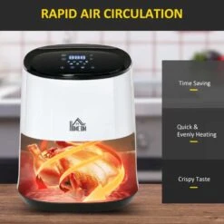 HOMCOM 1300W 2.5 Litre Air Fryer With Digital Display - White - 800-114V70 20 HOMCOM 1300W 2.5 Litre Air Fryer With Digital Display - White - 800-114V70 -Home Kitchen homcom 800114v70 features 2