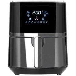 HOMCOM 1500W 4.5 Litre Air Fryer With Digital Display - Black - 800-125V70 -Home Kitchen homcom 800125v70 front view