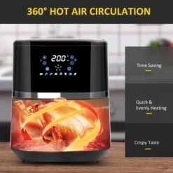 HOMCOM 1500W 4.5 Litre Air Fryer With Digital Display - Black - 800-125V70 -Home Kitchen homcom 800125v70 product information