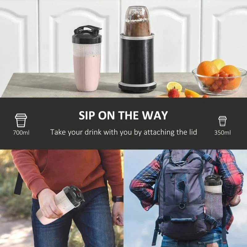 HOMCOM 1000W Countertop Blender & Smoothie Maker - Black - 800-131V70 10 HOMCOM 1000W Countertop Blender & Smoothie Maker - Black - 800-131V70 - Image 8