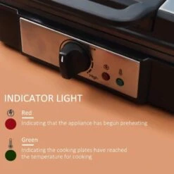 HOMCOM 1200W 4 Slice Waffle Maker - Black - 800-135V70 -Home Kitchen homcom 800135v70 light