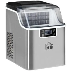 HOMCOM 20kg Portable Countertop Ice Maker Machine - Stainless Steel - 800-139V70 -Home Kitchen homcom 800139v70