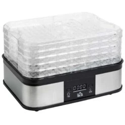 HOMCOM 245W 5 Tier Food Dehydrator - Silver - 800-142V70 -Home Kitchen homcom 800142v70 1 main view