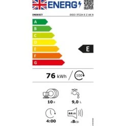 Indesit DSIO 3T224 E Z UK N Built In 10 Place Slimline Dishwasher - White 11 Indesit DSIO 3T224 E Z UK N Built In 10 Place Slimline Dishwasher - White -Home Kitchen i n indesit dsi03t224ezukn1 4