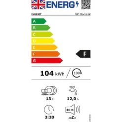 Indesit DIO 3T131 FE UK Fully Integrated 14 Place Dishwasher - White -Home Kitchen indesit di03t131uk 3