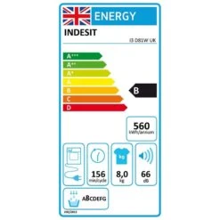 Indesit I3 D81W UK Free Standing 8kg Condenser Tumble Dryer - White -Home Kitchen indesit i3d81wuk 1