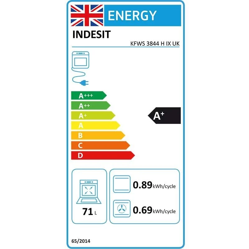 Indesit KFWS 3844 H IX UK Built-In Single Electric Oven - Stainless Steel 9 Indesit KFWS 3844 H IX UK Built-In Single Electric Oven - Stainless Steel - Image 7