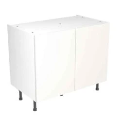 Kitchen Kit Slab 1000mm Base Cabinet - Super Gloss - White - Flatpacked - FKKF0008
