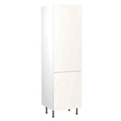 Kitchen Kit Slab 600mm Tall 70/30 Fridge/Freezer Housing - Super Gloss - White - Flatpacked - FKKF0022