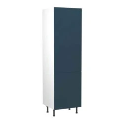 Kitchen Kit Slab 600mm Tall 70/30 Fridge/Freezer Housing - Ultra Matt - Indigo Blue - Flatpacked - FKKF1322