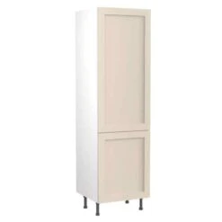 Kitchen Kit J-Shaker 600mm Tall 70/30 Fridge/Freezer Housing - Ultra Matt - Cashmere - Flatpacked - FKKH0622