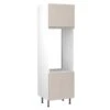 Kitchen Kit J-Pull 600mm Tall Double Oven Housing - Super Gloss - Light Grey - Flatpacked - FKKJ0221