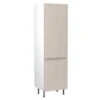 Kitchen Kit J-Pull 600mm Tall 70/30 Fridge/Freezer Housing - Super Gloss - Light Grey - Flatpacked - FKKJ0222 -Home Kitchen k i kitchen kit fkkj0222