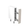 Kitchen Kit J-Pull 150mm Pull Out Base Cabinet - Super Gloss - Light Grey - Flatpacked - FKKJ0251