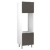 Kitchen Kit J-Pull 600mm Tall Double Oven Housing - Super Gloss - Graphite -Flatpacked - FKKJ0421
