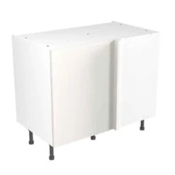 Kitchen Kit Value Slab 1000mm Blind Corner Base Cabinet - Standard Matt - White - Flatpacked - FKKM1009