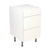 Kitchen Kit Value Slab 500mm 3 Drawer Base Cabinet - Standard Matt - White - Flatpacked - FKKM1041 -Home Kitchen k i kitchen kit fkkm1041