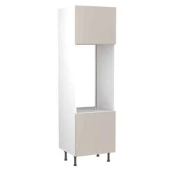 Kitchen Kit Value Slab 600mm Tall Double Oven Housing - Standard Matt - Light Grey - Flatpacked - FKKM1221