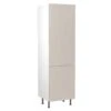 Kitchen Kit Value Slab 600mm Tall 70/30 Fridge/Freezer Housing - Standard Matt - Light Grey - Flatpacked - FKKM1222 -Home Kitchen k i kitchen kit fkkm1222
