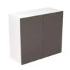 Kitchen Kit Rigid Slab 800mm Wall Cabinet - Super Gloss - Graphite - Pre-Assembled - RKKF0438 -Home Kitchen k i kitchen kit rkkf0438