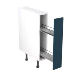 Kitchen Kit Rigid Shaker 150mm Pull Out Base Cabinet - Ultra Matt - Indigo Blue - Pre-Assembled - RKKH1351
