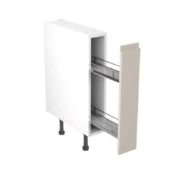 Kitchen Kit Rigid J-Pull 150mm Pull Out Base Cabinet - Super Gloss - Light Grey - Pre-Assembled - RKKJ0251