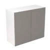 Kitchen Kit Rigid J-Pull 800mm Wall Cabinet - Ultra Matt - Dust Grey - Pre-Assembled - RKKJ0838 -Home Kitchen k i kitchen kit rkkj0838