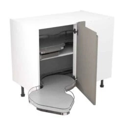 Kitchen Kit Rigid J-Pull 1000mm Blind Corner Base Cabinet With Pull Out Left Cabinet - Ultra Matt - Dust Grey - Pre-Assembled - RKKJ0856