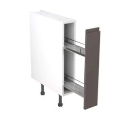 Kitchen Kit Rigid J-Pull 150mm Pull Out Base Cabinet - Ultra Matt - Graphite - Pre-Assembled - RKKJ0951